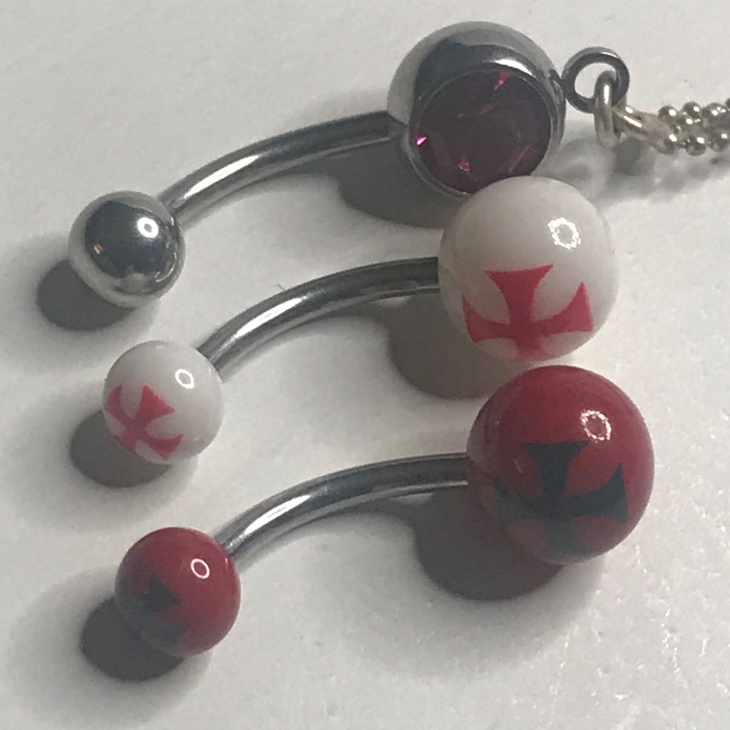3 Belly Button Rings 316l Surgical Steel